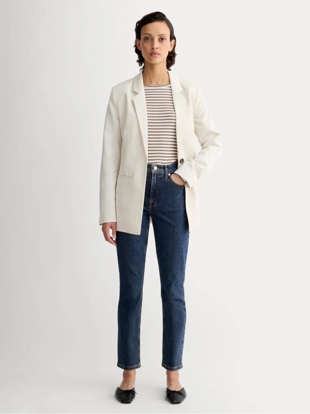 Everlane The Original Cheeky Jean Indigo Rinse High Rise 27 Short NWOT
